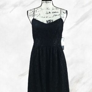 NWT Cynthia Steffe Black Eyelet Sleeveless Cocktail Wedding Guest Dress Size 6
